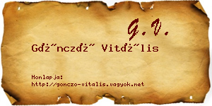 Göncző Vitális névjegykártya